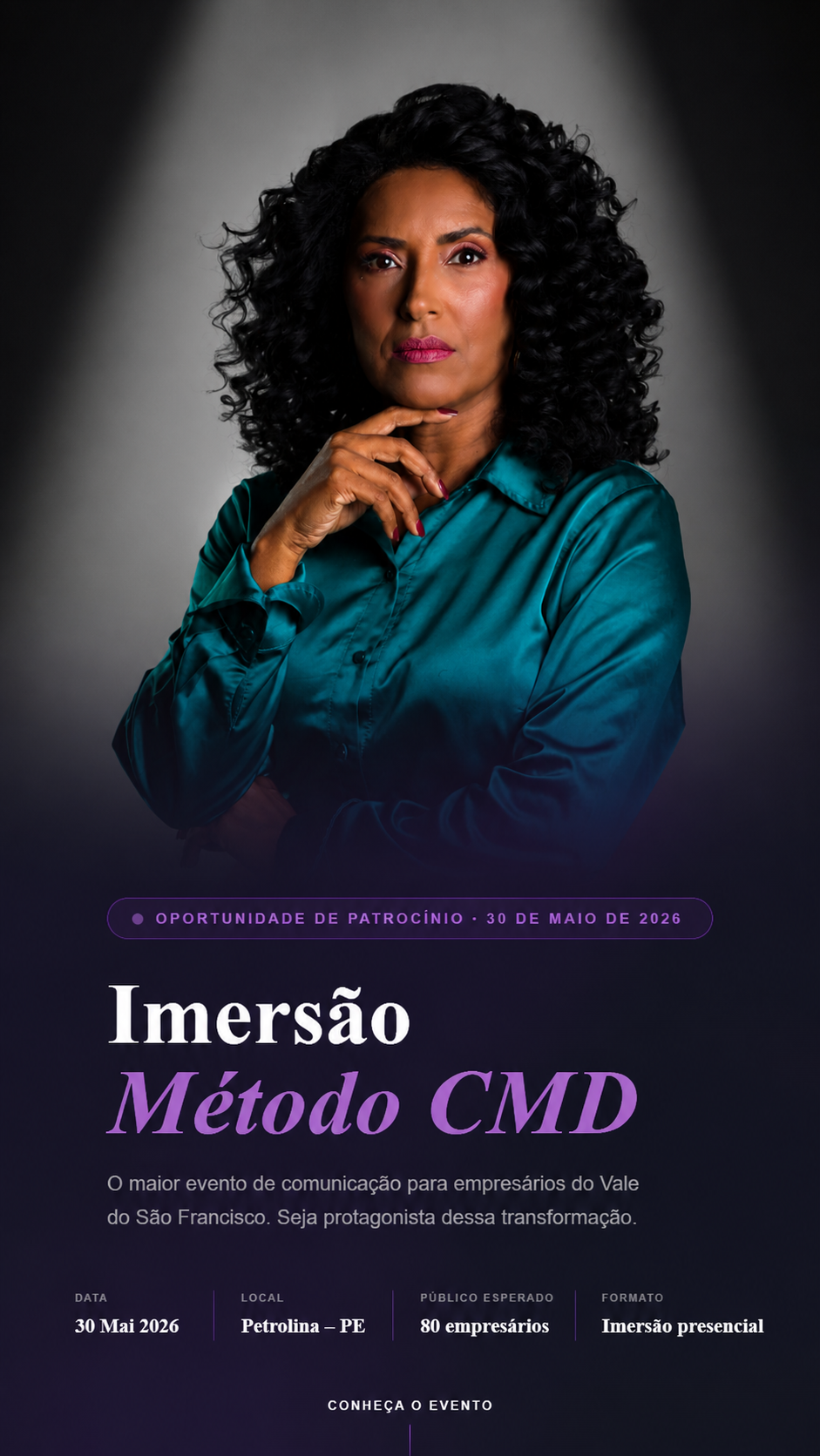 Imersão Método CMD · Oportunidade de patrocínio em 30 de maio de 2026 em Petrolina, com Fabíolla Paiva